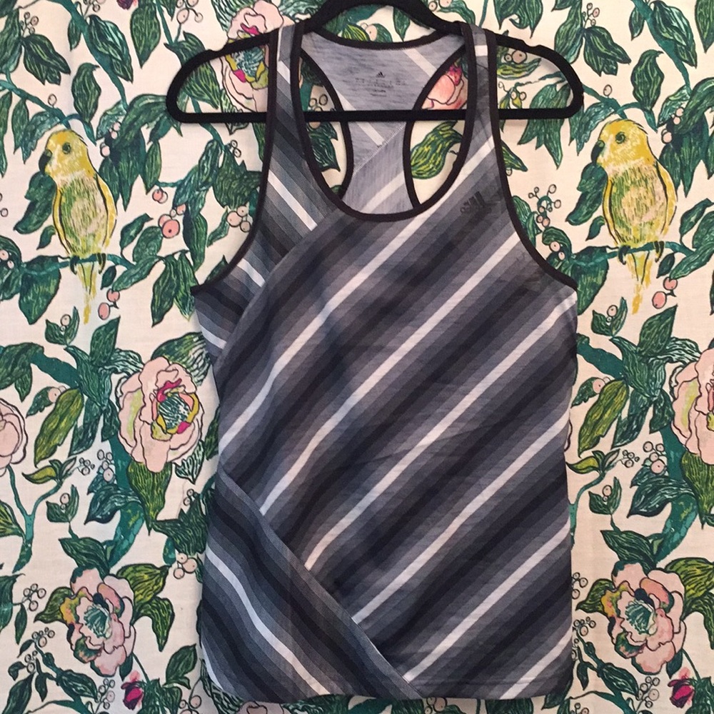 Adidas Climalite Striped Racerback Tank Top